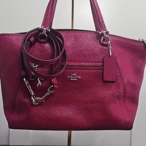 Coach Prairie Fushia Pink Pebble Leather Bag